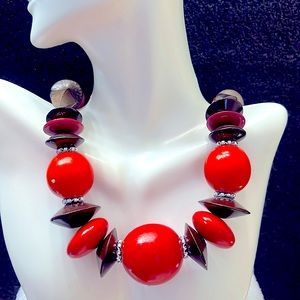 Joyful Wood Beaded Necklace